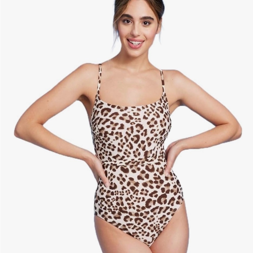 Kona Sol Leopard Print One-Piece Swimsuit